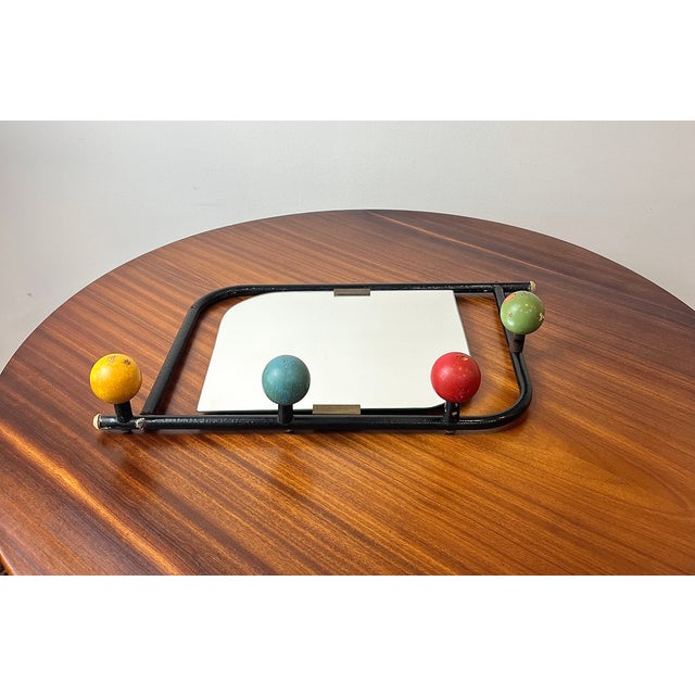 Wall Coat Rack with Mirror by Roger Féraud, France, 1950s For Sale - Image 9 of 18