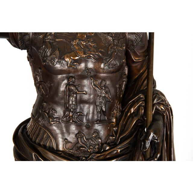Italian Grand Tour Bronze Sculpture “Augustus Prima Porta” by Boschetti Ca. 1870 For Sale - Image 6 of 17