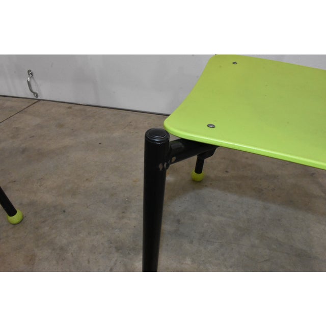 2000 - 2009 Set of 6 Ron Kemnitzer Stackable Bola Chairs in Green For Sale - Image 5 of 11