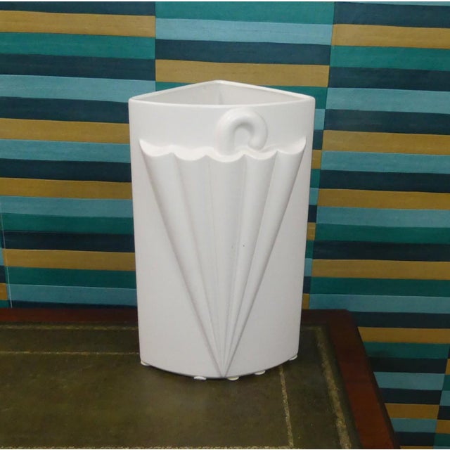 Vintage White Ceramic Model 461/40 Umbrella Stand from Scheurich Keramik, 1980s For Sale - Image 6 of 6