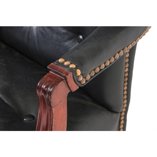 Late 20th Century Tufted Leather Executive Office Chair Traditional Chesterfield Style For Sale - Image 9 of 11