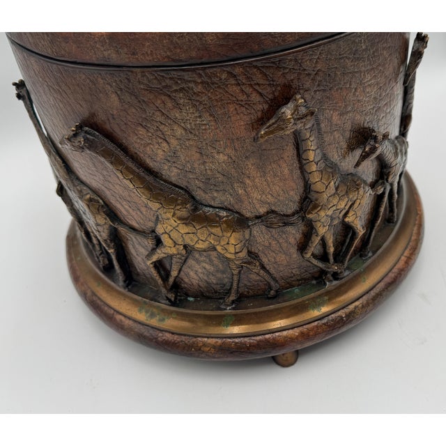 Late 20th Century Maitland Smith Safari Giraffe Themed Lidded Canister For Sale - Image 5 of 14