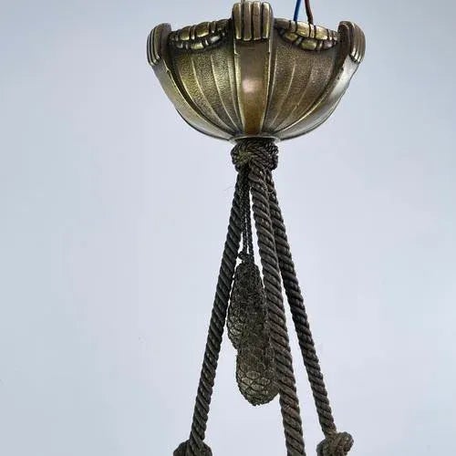 Art Deco Hanging Light attributed to Degué, 1930s For Sale - Image 6 of 10