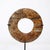 Chinese Neolithic Chinese Red Soapstone Bi Disc Carving on Iron Base For Sale - Image 3 of 7