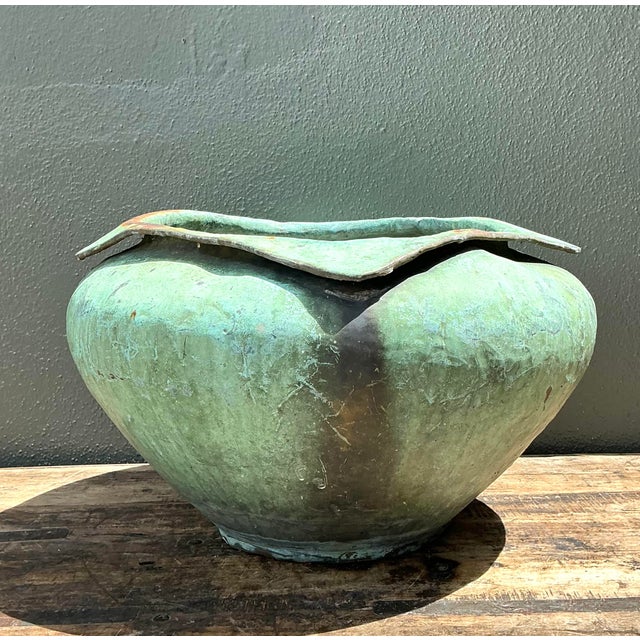 Vintage Heavily Patinated Bronze Planter For Sale - Image 9 of 12