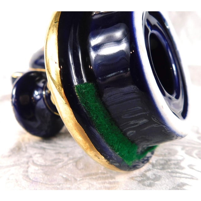 Big Blue Jar, Vase, or Urn With Angels For Sale - Image 9 of 13