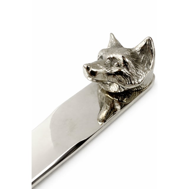Mid 20th Century Vintage Silverplate Fox Head Letter Opener Made in Italy For Sale - Image 5 of 9