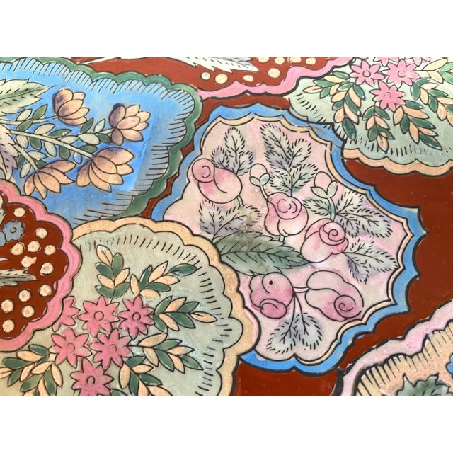 Ceramic Vintage Chinese Hand Painted Decorative Bowl For Sale - Image 7 of 10