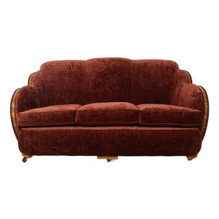 Art Deco 3-Seater Cloud Sofa, 1930s For Sale