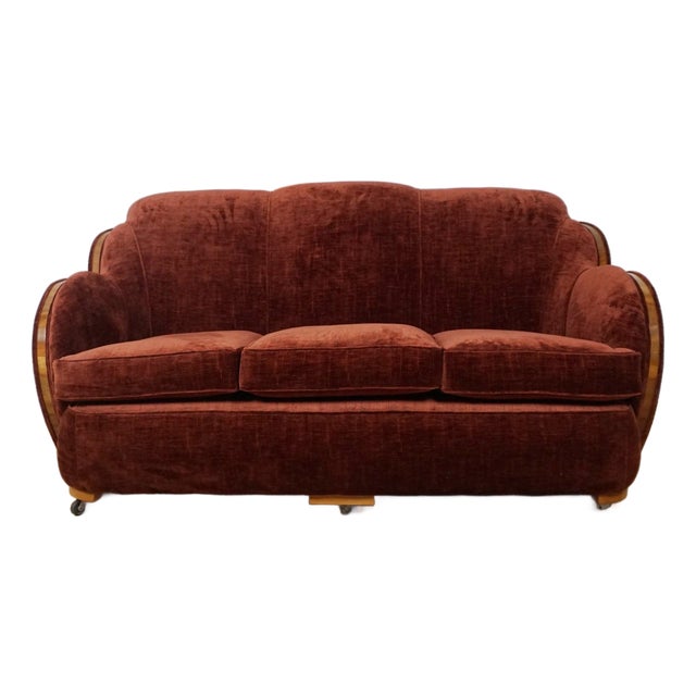 Art Deco 3-Seater Cloud Sofa, 1930s For Sale