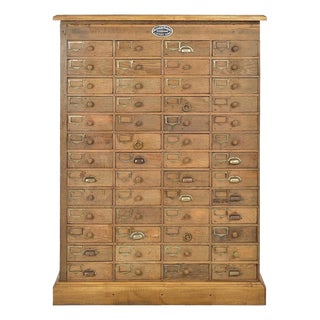 Wood Workshop Cabinet with 52 Drawers For Sale