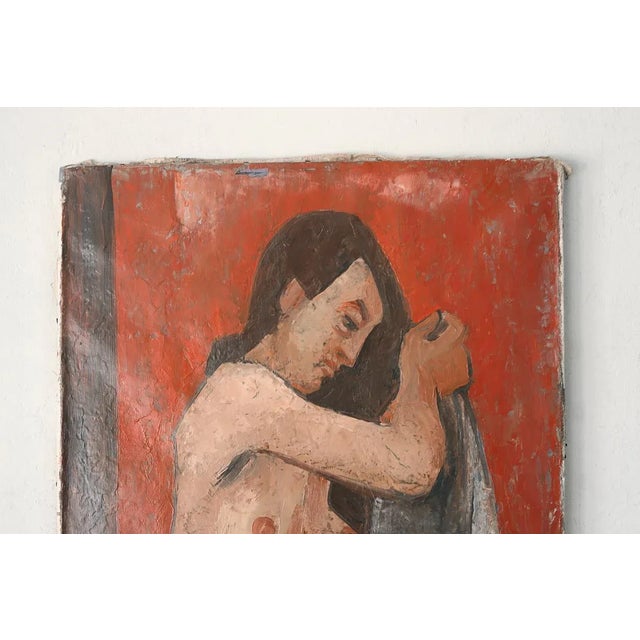 Tan Richard Hackett 1955 Modernist Female Nude Painting For Sale - Image 8 of 10