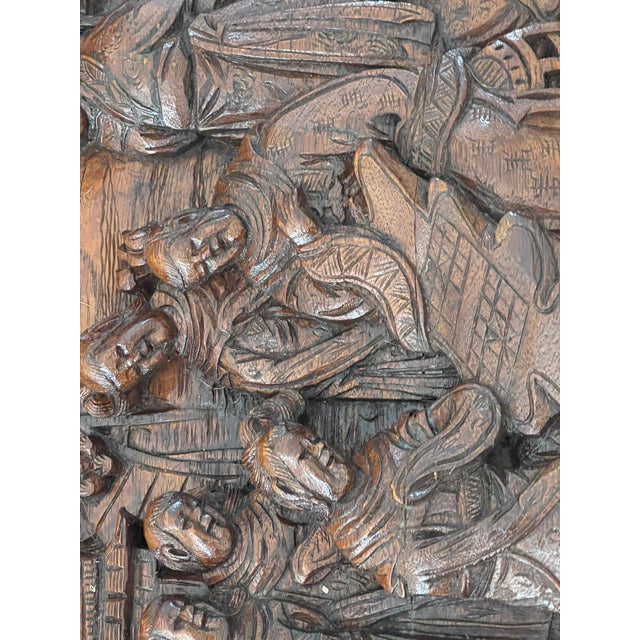 Vintage Chinese Chinoiserie Carved Coffee Table and 6 Chairs For Sale - Image 12 of 13