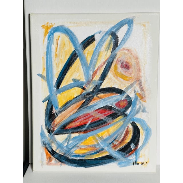 2000 - 2009 Abstract Contemporary Dyptich on Canvas by Elia For Sale - Image 5 of 6