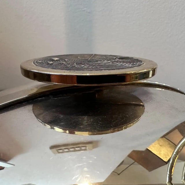 1980s Modernist Silver Plated Italian Round Box | Chairish