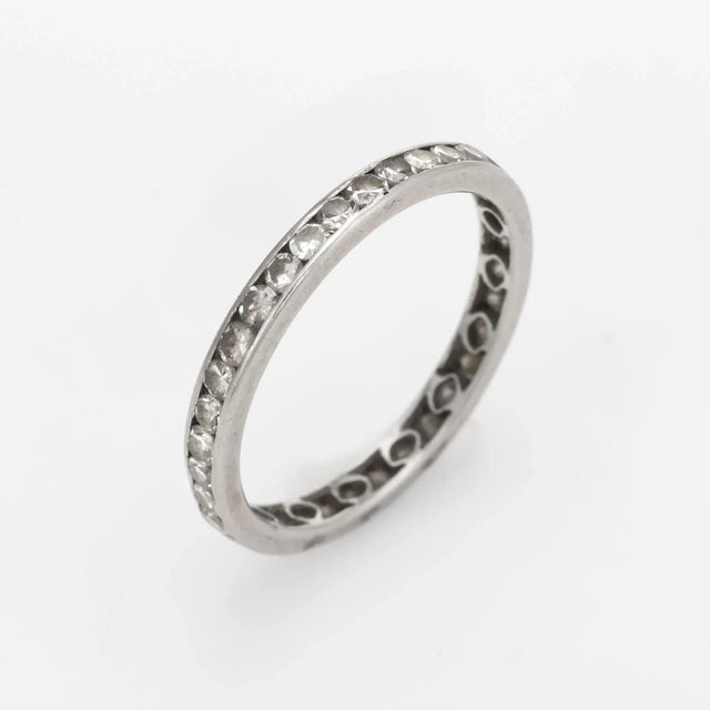Elegant vintage Art Deco era eternity ring (circa 1920s to 1930s), crafted in 900 platinum. 34 single cut diamonds are...