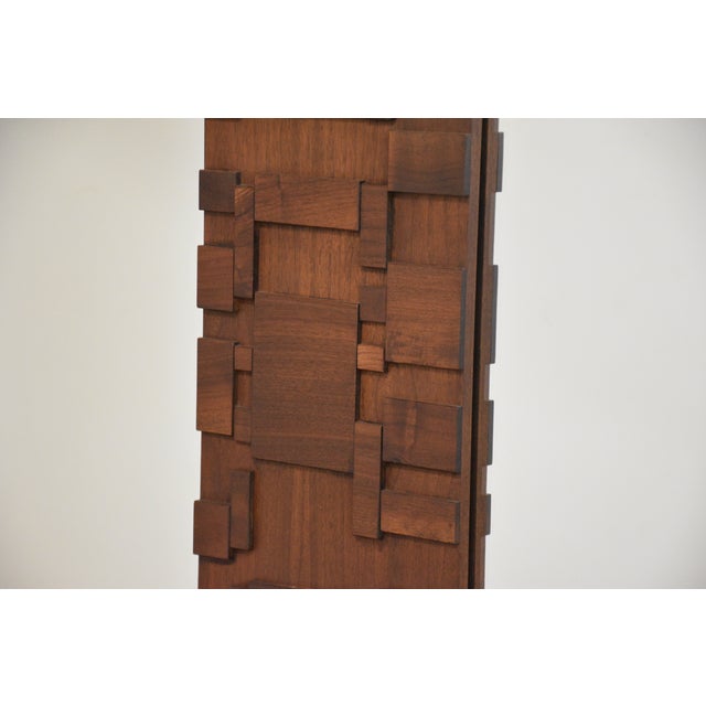 Wood 1970s Brutalist MCM Walnut Mirror For Sale - Image 7 of 7