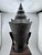 Ebony Vintage Bronze Crowned Buddha Head in Thai Ayutthaya Style. Wood Base Sculpture For Sale - Image 8 of 11
