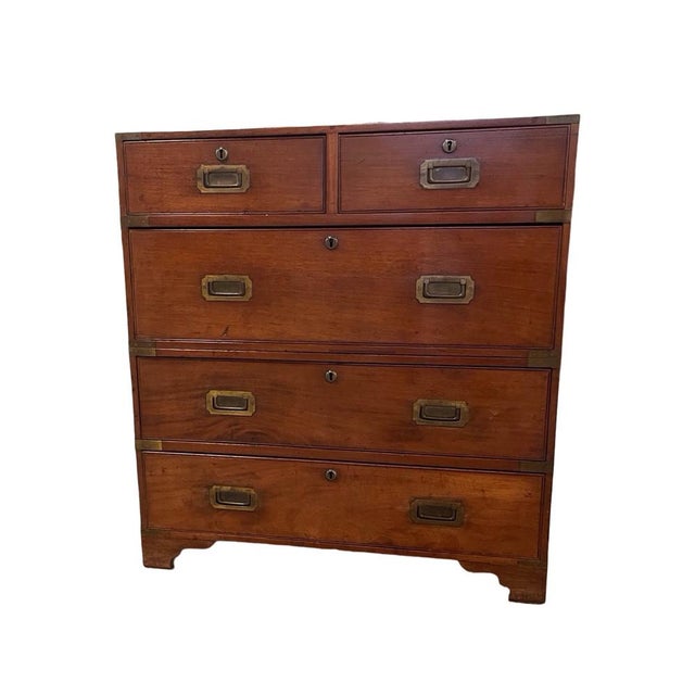 19th Century English Mahogany Campaign Chest For Sale - Image 13 of 13