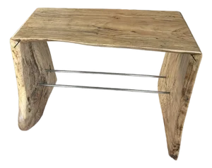 One of a Kind Natural Edge Spaltted Maple Waterfall Bench