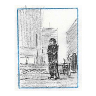 1996 Figure Drawing and Cityscape by Charles Dudley For Sale