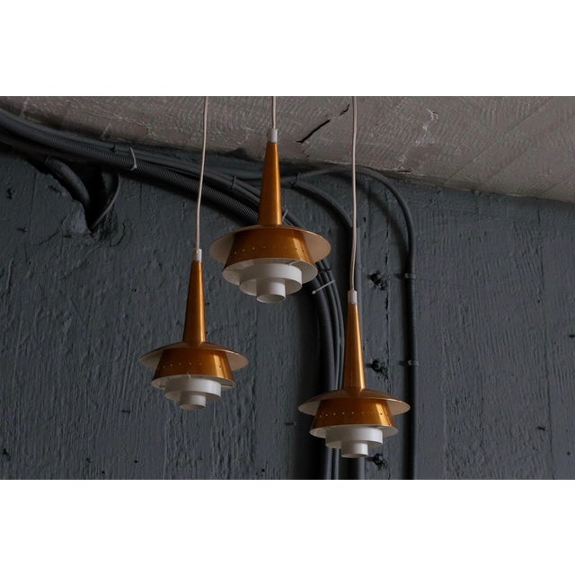 Danish Three-Armed Copper Ceiling light, 1960s For Sale - Image 4 of 8
