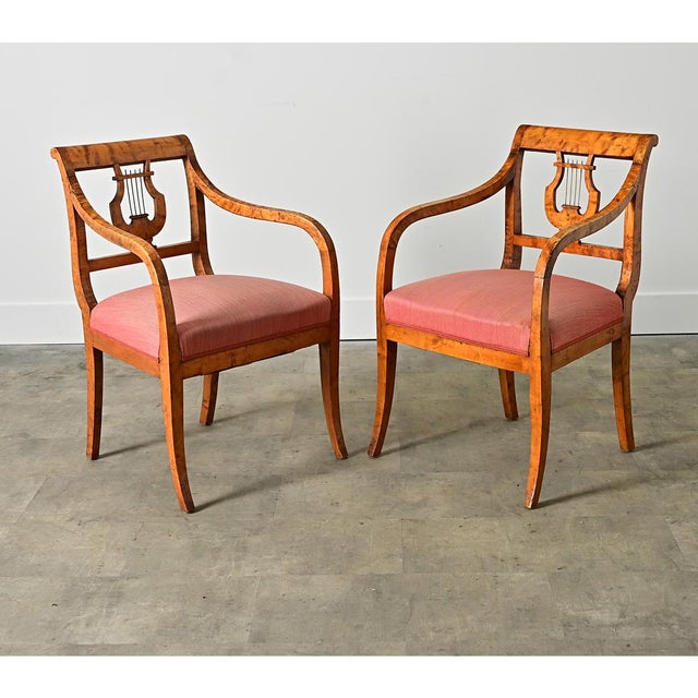 Swedish Biedermeier 19th Century Birch Armchairs For Sale - Image 10 of 12