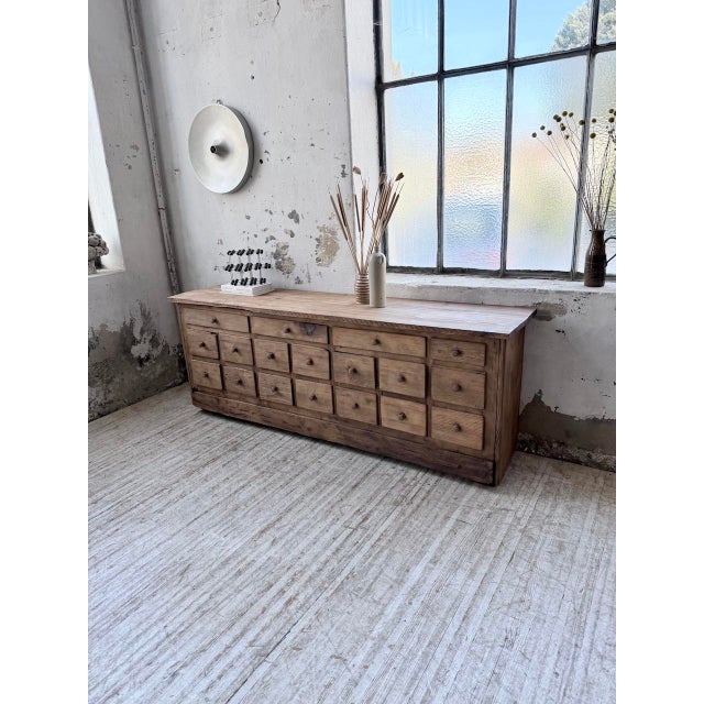 Brown Vintage Pine Workshop Credenza, 1950s For Sale - Image 8 of 18