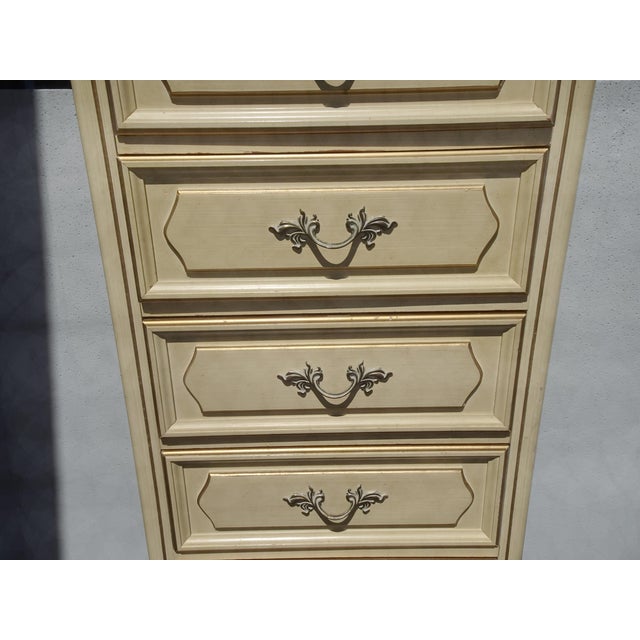 Vintage French Provincial Authentic Henry Link Lingerie Tallboy Dresser W Brass For Sale In Los Angeles - Image 6 of 16