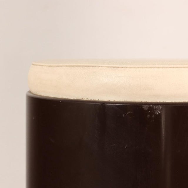 Stools in Lacqured Wood and Leatherette, 1970s, Set of 2 For Sale - Image 4 of 9