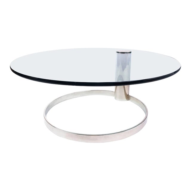 MCM Chrome Coffee Table by Leon Rosen for Pace 1970s For Sale
