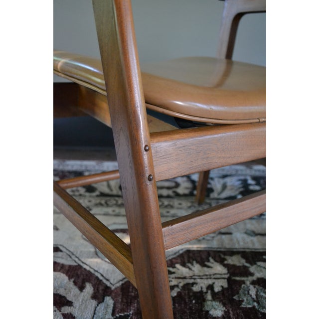 Jens Risom Style Walnut Arm Chairs - Set 4 For Sale - Image 10 of 15