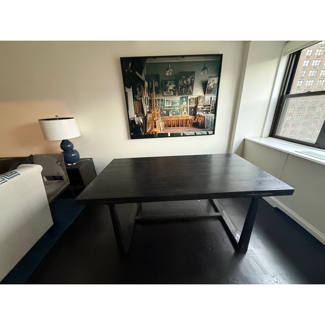 Restoration Hardware T-Brace Rectangular Extension Dining Table For Sale - Image 9 of 11