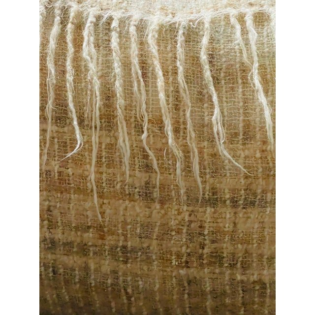 2000 - 2009 Alpine Handmade Oatmeal Mohair Pillow With Fringe For Sale - Image 5 of 7