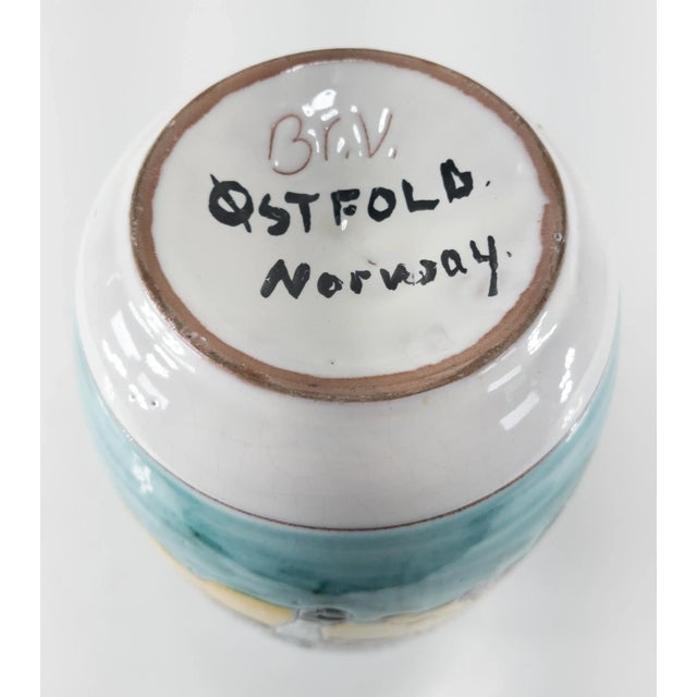 Ceramic Mid-Century Norwegian Art Pottery Vase, Signed For Sale - Image 7 of 9