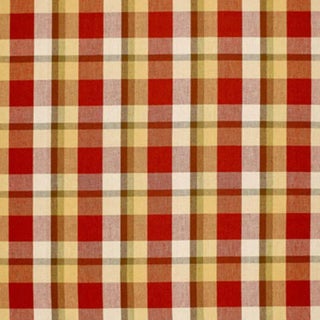 Sample - Schumacher Augusta Linen Plaid Fabric in Orchard For Sale