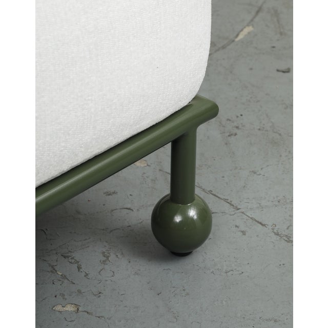 2020s Modern Outdoor Lounge Chair With Olive Green Stainless Steel Frame For Sale - Image 5 of 17