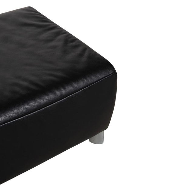 Modern Volare Ottoman in Black Leather from Koinor For Sale - Image 3 of 11