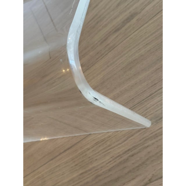 1970s Vintage Mid-Century Lucite Z-Shaped Coffee Table Base For Sale - Image 10 of 11