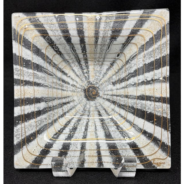Higgins Glass Higgins Art Glass Square Dish For Sale - Image 4 of 5
