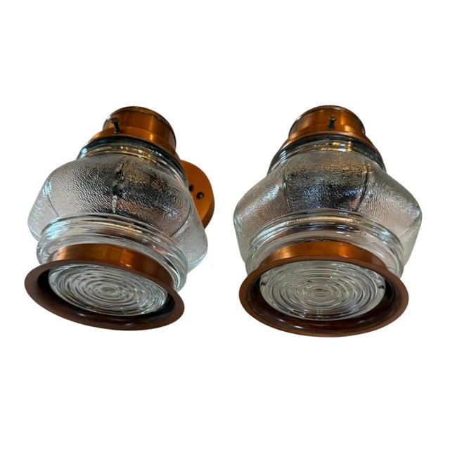 Mid 20th Century Pair of Vintage Copper Outdoor Porch Lights For Sale - Image 5 of 5