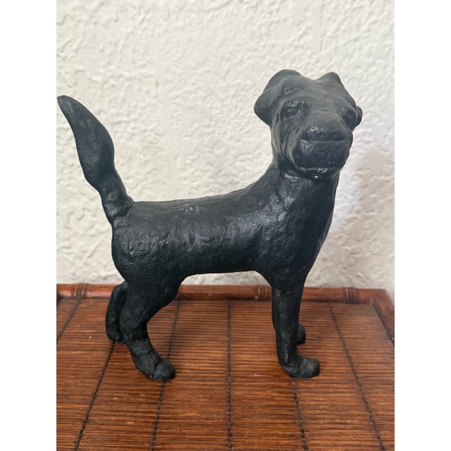 Midcentury Cast Iron Terrier Dog Doorstop For Sale - Image 9 of 9