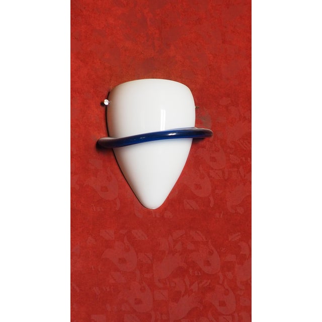 Blue Swan Wall Lamps by Tina Aufiero for Venini, 1985, Set of 8 For Sale - Image 9 of 10
