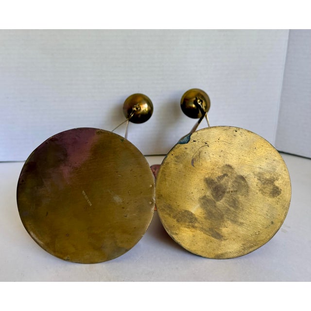Pair of Mid-Century Brass & Copper Angel Candleholders For Sale - Image 12 of 12