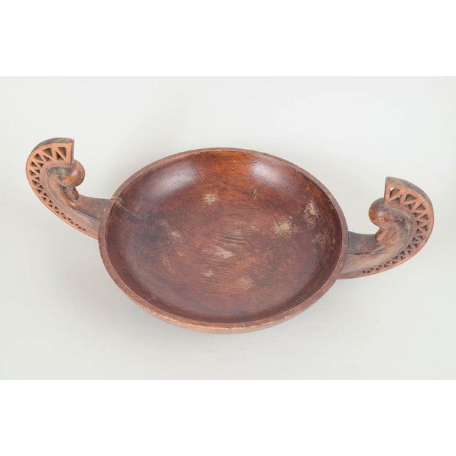 Germund Paaer for Kalevala Koru Wooden bowl, approx. 1930s. Decorative hand-carved wooden bowl featuring the...