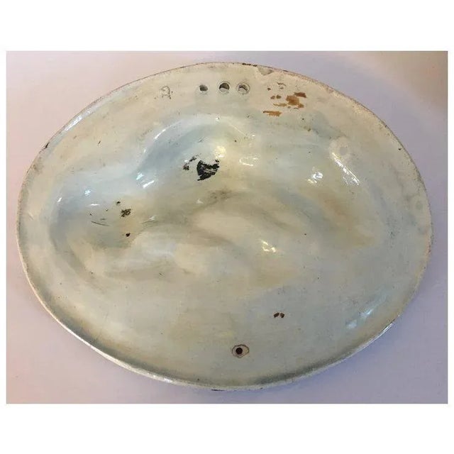 Ceramic Antique Early 19th Century English Staffordshire George III Pearlware Prattware Oval Wall Plaque of Two Recumbent Lions Circa 1800 For Sale - Image 7 of 9