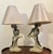 Vintage 1950s Continental Art Lamps With New Shades They Measure: 22" Tall X 7" X 4.5" They have been artist restored with...