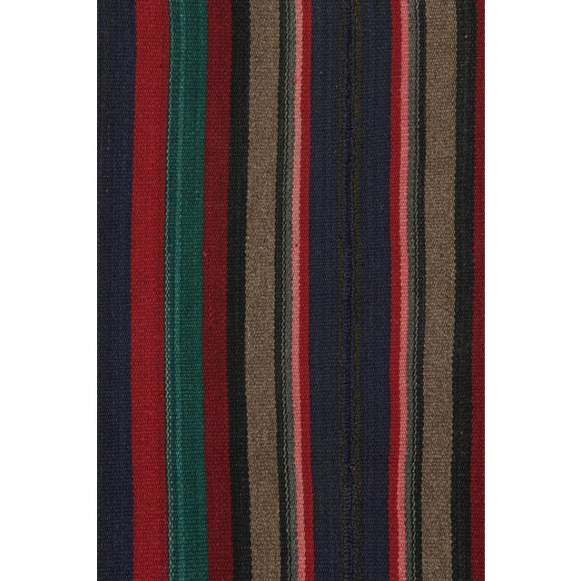 Tribal 1950s Vintage Bidjar Persian Square Kilim With Multicolor Stripes, From Rug & Kilim For Sale - Image 3 of 8