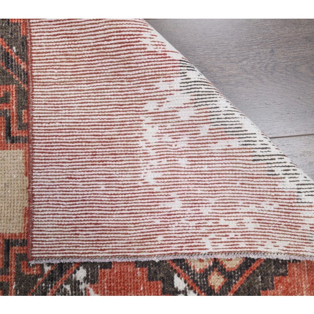 Red Vintage Turkish Hand-Knotted Red Runner Rug For Sale - Image 8 of 11