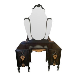 Vintage Jacobean Walnut Vanity For Sale